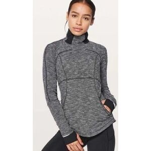 Lululemon Base Runner Herringbone 1/2 zip Rulu pullover jacket Size 6